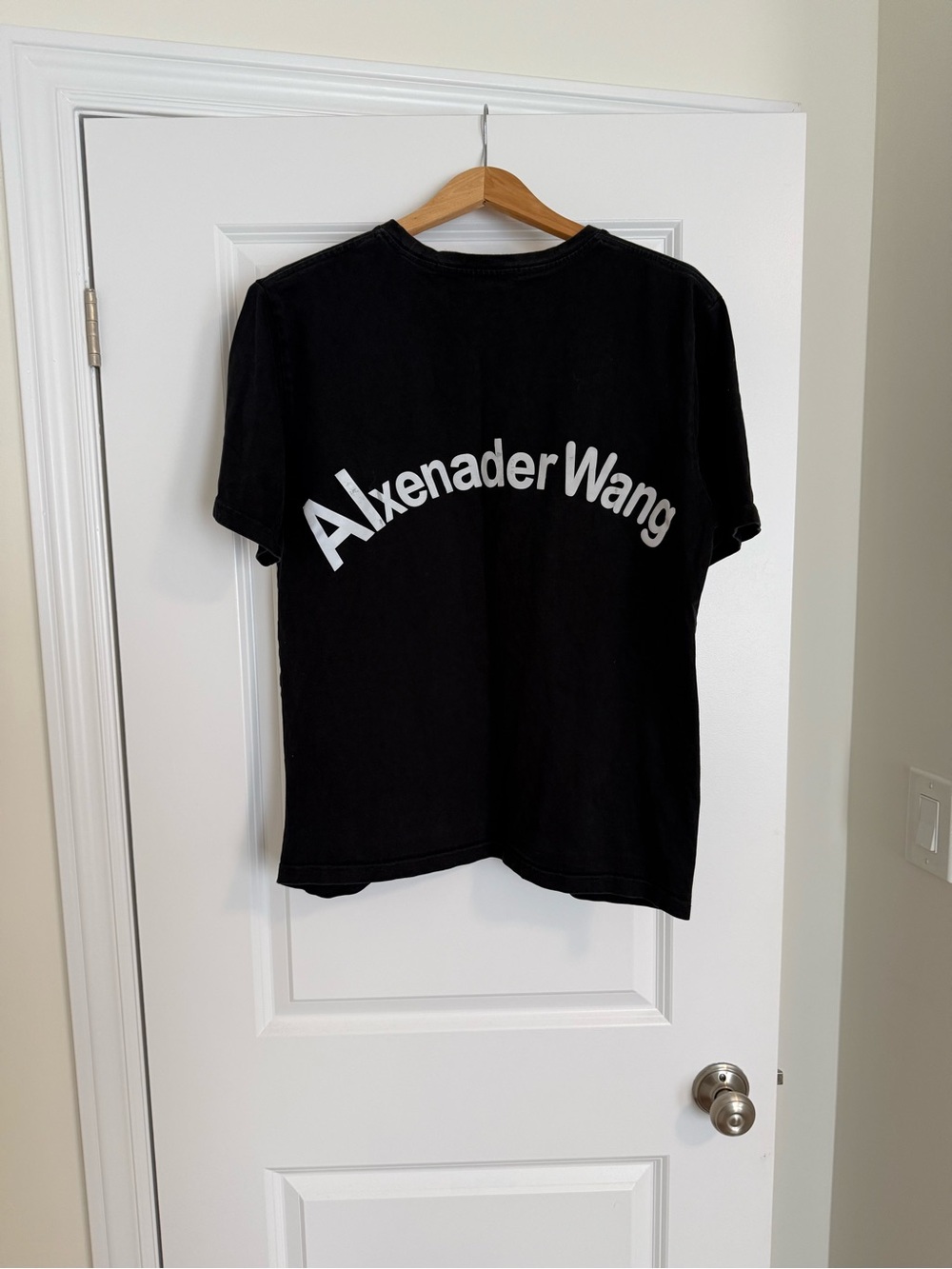 Alexander Wang Black Logo Graphic Cotton T-Shirt Size Medium